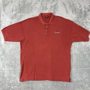 Harley‎ Davidson XL Short-sleeved Polo Ribbed Knit Shirt in Rust Grand Canyon